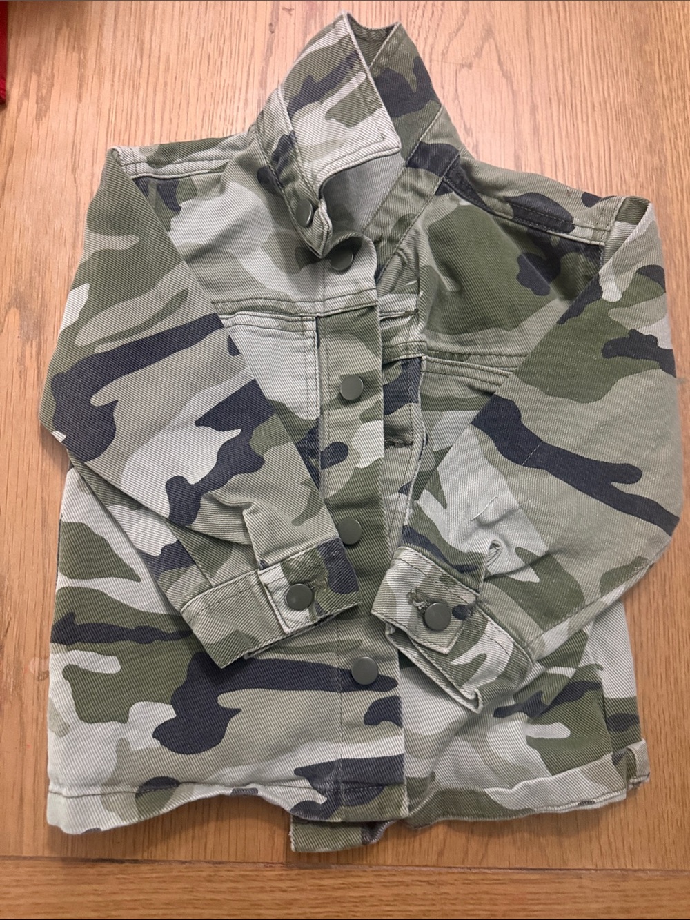 Kids Camouflage Button-Up Jacket - Green Camo